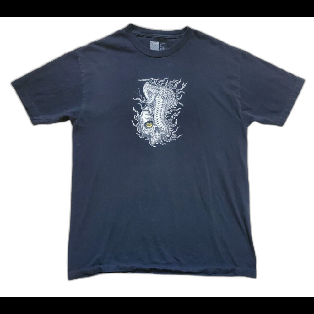 Chocolate So Cal Skate Shop T-Shirt Men Large Cobra Skull Black Smiley Face